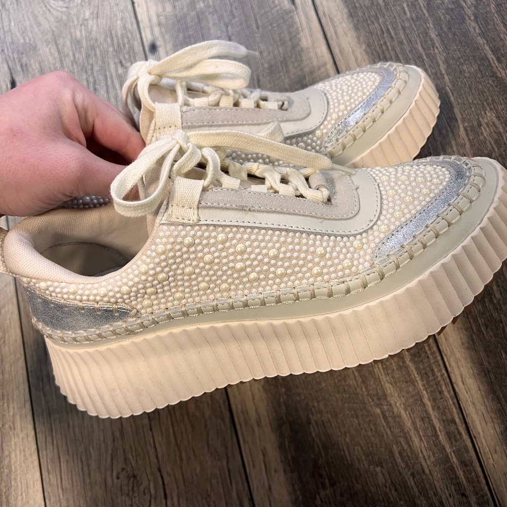 DOLCE VITA PEARL PLATFORM SNEAKERS